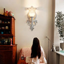 French retro carved wall light luxury Nordic decorative sconce