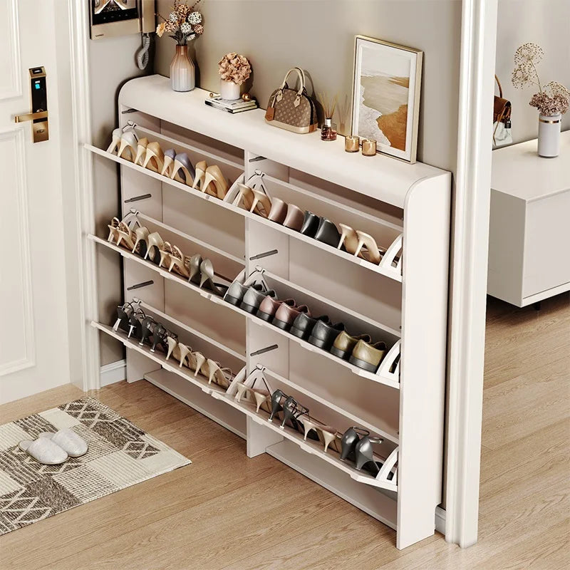 modern wooden shoe cabinet Nordic design space saving