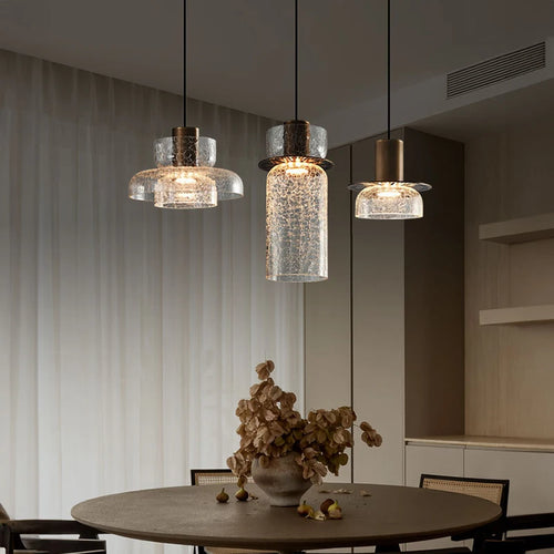Adjustable creative glass pendant light for indoor lighting - vue 4 sur 12