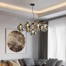 Nordic copper and glass chandelier with modern design and magic beans
