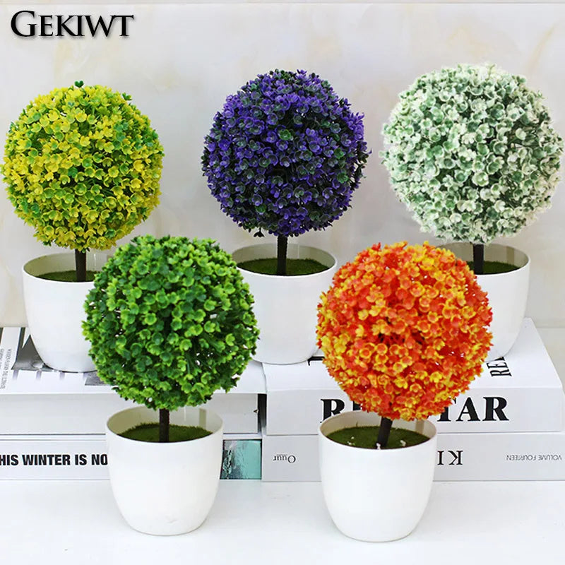 Artificial bonsai tree with flowers for interior decoration