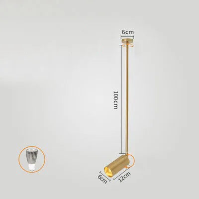 Pole-mounted spotlight for shops and nail salons