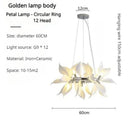 Modern ceramic chandelier with flower petals and LED light