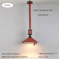 Modern LED chandelier with leather belt elegant interior decoration