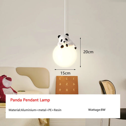 Panda resin pendant light for children's room