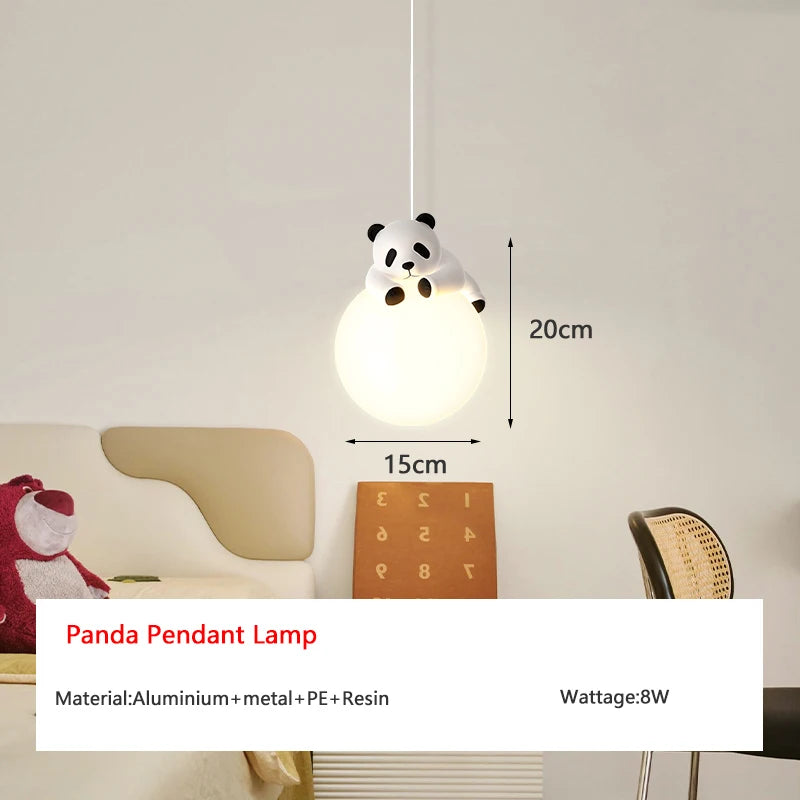 Panda resin pendant light for children's room