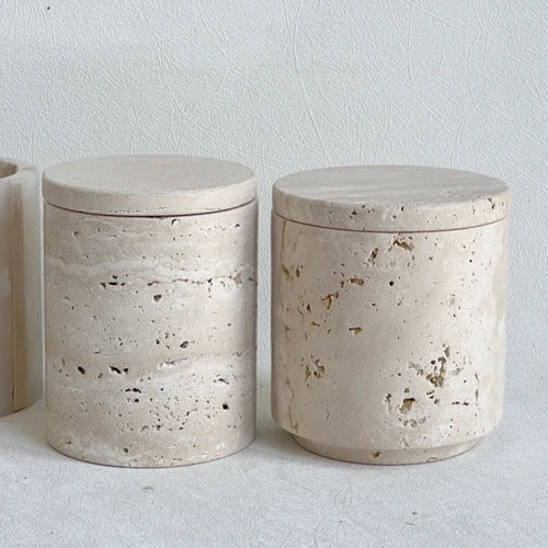 wabi-sabi marble container with lid and storage box - vue 2 sur 7