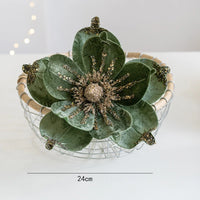 Artificial glitter Christmas flower for tree decorations 1 piece