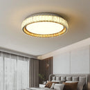 Gold ring ceiling light with luxury crystals and adjustable LED