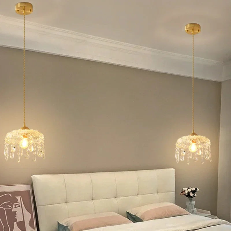 Elegant floral design vintage LED crystal chandelier - vue 4 sur 14