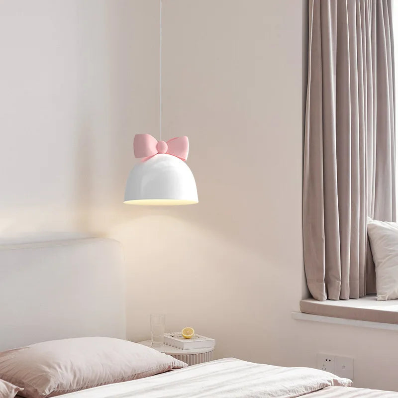 Cute chandelier for children's room with rabbit bow