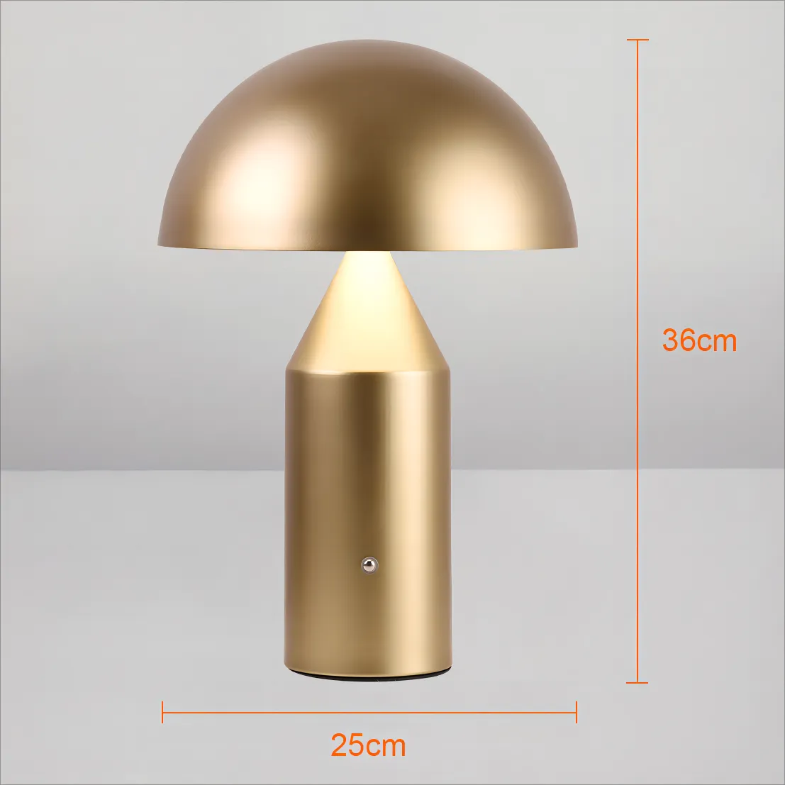 Portable mushroom LED table lamp with rechargeable touch switch night light for dining room, bedroom, and bedside - vue 6 sur 9