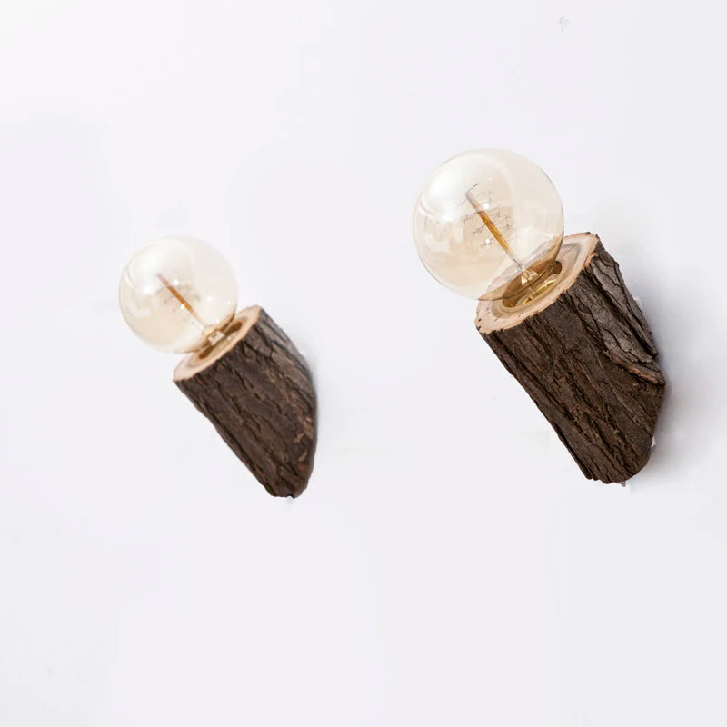 vintage wooden LED wall light American industrial style