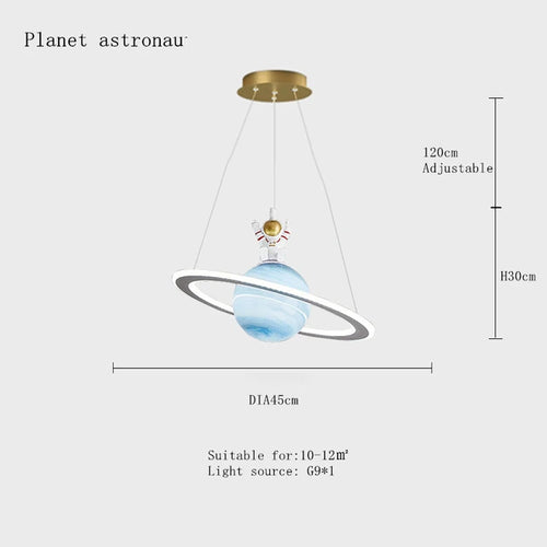 Planet earth pendant light for children's room astronaut decorative star - vue 13 sur 13