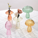 Glass mushroom candlestick for table decoration and vase