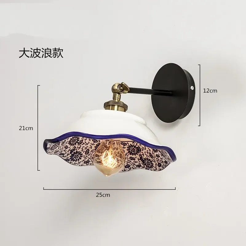 Modern decorative retro porcelain wall light - vue 9 sur 9