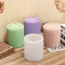 silicone candle mold in the shape of a cylindrical ball and bubble