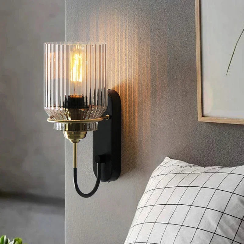 Modern glass wall light for interior decoration