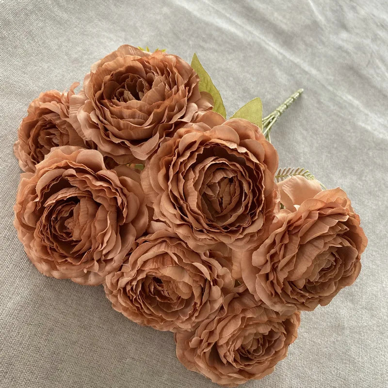 Artificial silk peony bouquet for floral decoration - vue 15 sur 17