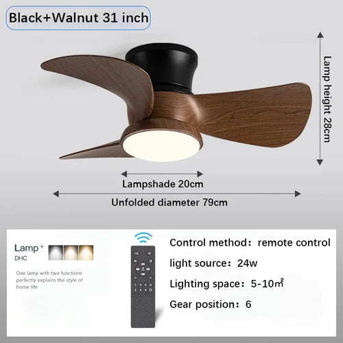 Modern ceiling light with integrated fan for contemporary interiors - vue 10 sur 10