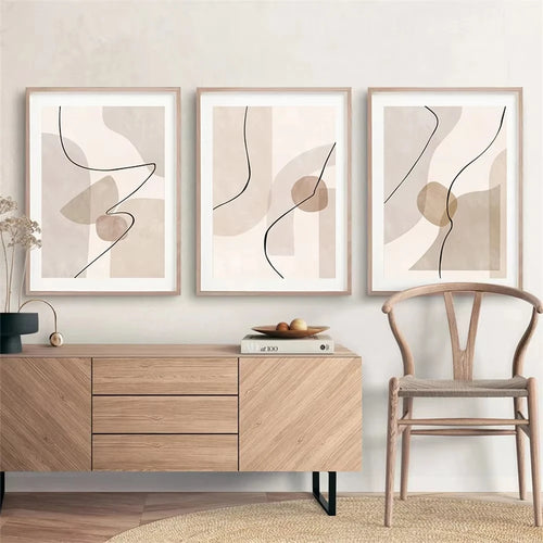 Modern geometric abstract wall art painting for home decor - vue 4 sur 9