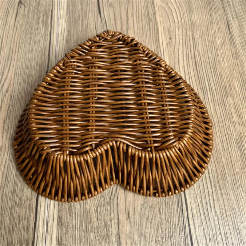 Woven rattan-style basket for fruit and decorative storage - vue 4 sur 12