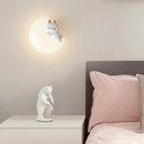 Modern minimalist LED wall light with star, moon, bear and bunny