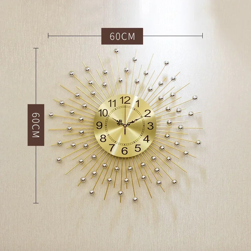 European design silent metal creative wall clock