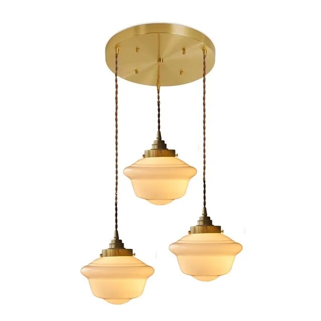 Milky white glass LED pendant light - vue 16 sur 30