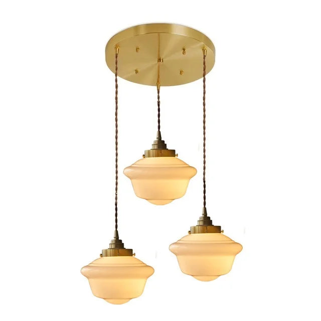 Iwhd modern Nordic style glass and copper LED pendant light - vue 24 sur 28
