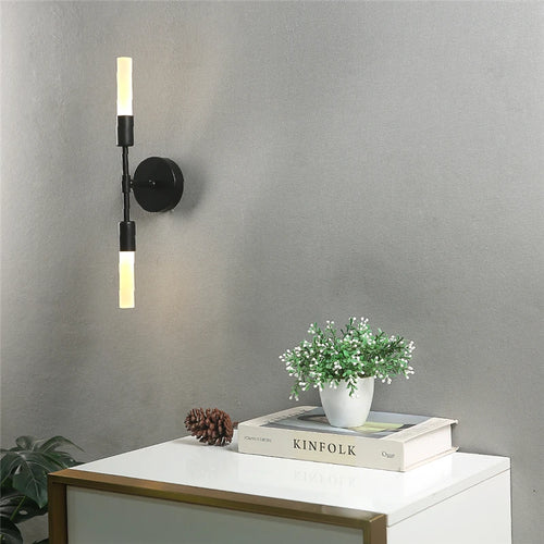 Modern minimalist glass wall light 2 heads - vue 6 sur 8
