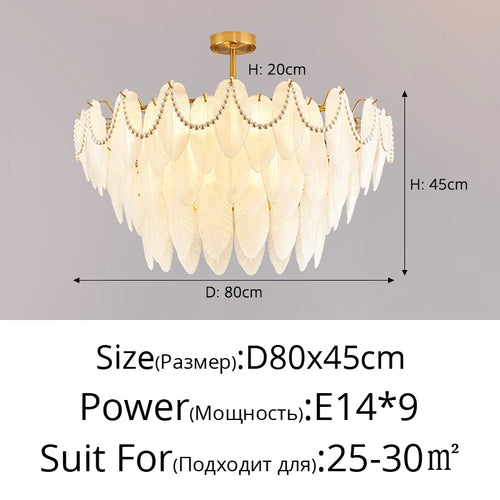 Retro feather chandelier for a romantic and luxurious ambience - vue 11 sur 11