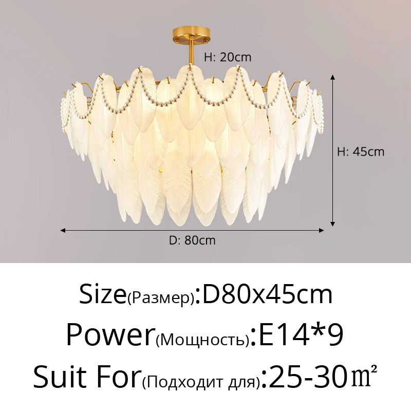 Retro feather chandelier for a romantic and luxurious ambience - vue 11 sur 11