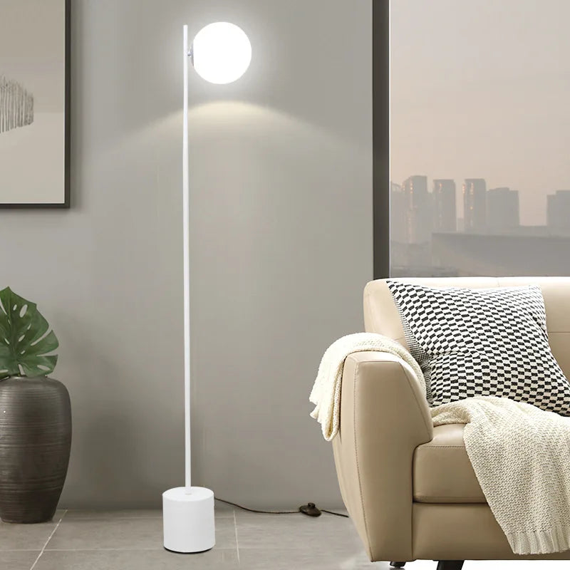 Modern LED floor lamp adjustable creative spheroid indoor - vue 3 sur 10