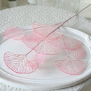 Set of artificial ginkgo, eucalyptus and holly leaves for floral decoration