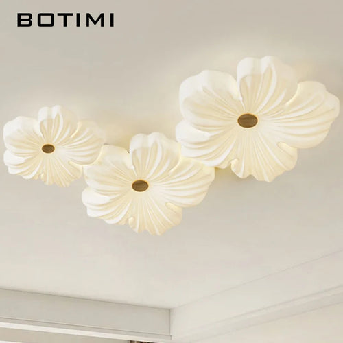Modern floral surface-mounted ceiling light white - vue 5 sur 10