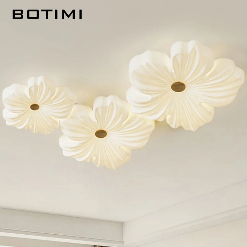 Modern floral surface-mounted ceiling light white - vue 5 sur 10
