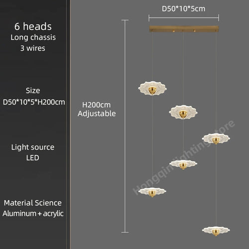 Modern LED chandelier for decorative indoor lighting - vue 18 sur 26