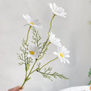 5 white daisy heads artificial flowers for festive decorations
