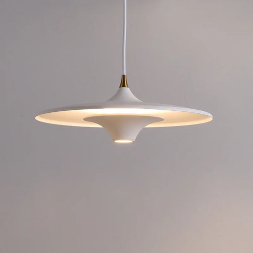 Simple designer flying saucer LED pendant light for indoor use - vue 3 sur 11