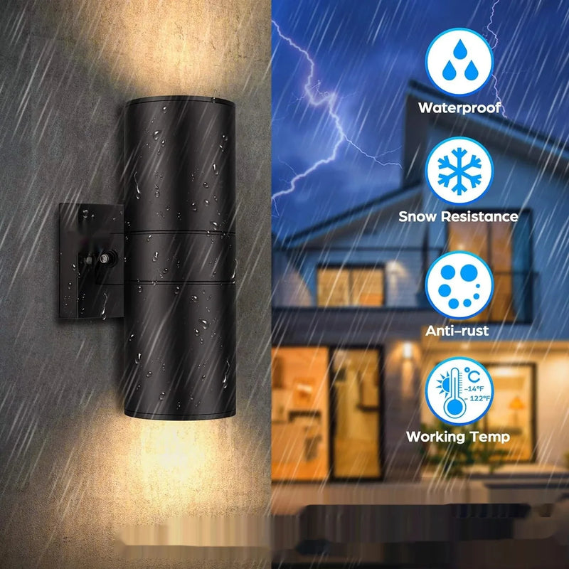 Modern double head outdoor wall light waterproof garden