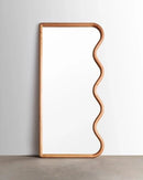 Creative retro wooden wall mirror for interior decor