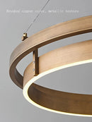 Nordic brushed bronze chandelier with LED pendant