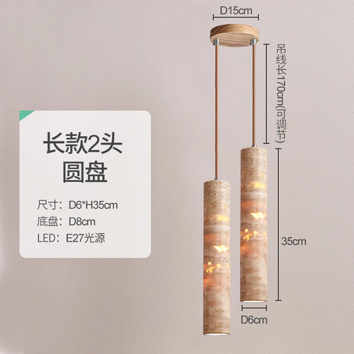 Wabi-sabi stone designer pendant light for a modern atmosphere - vue 11 sur 14