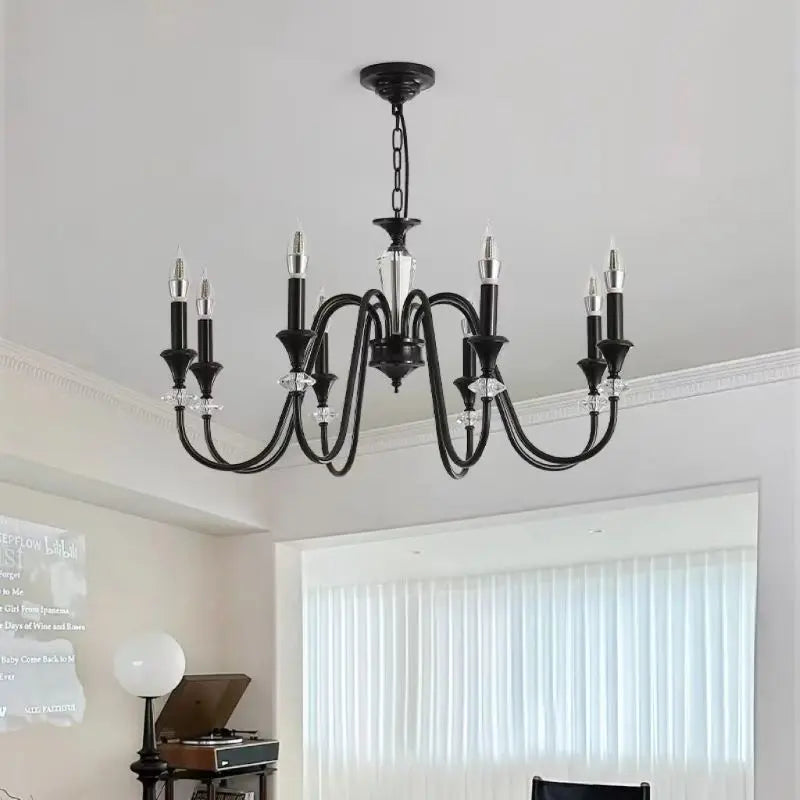 Elegant retro crystal chandelier for indoor lighting - vue 3 sur 11