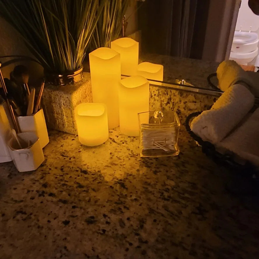 electric table lamp with flameless candles for festive decorations