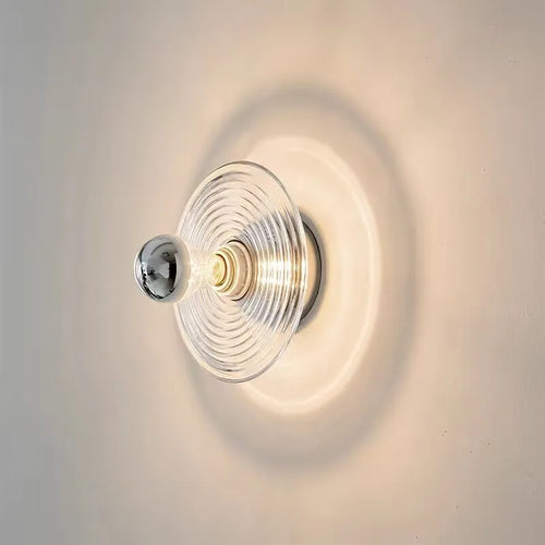 Wavy glass wall light for hallway, entrance and staircase - vue 2 sur 9
