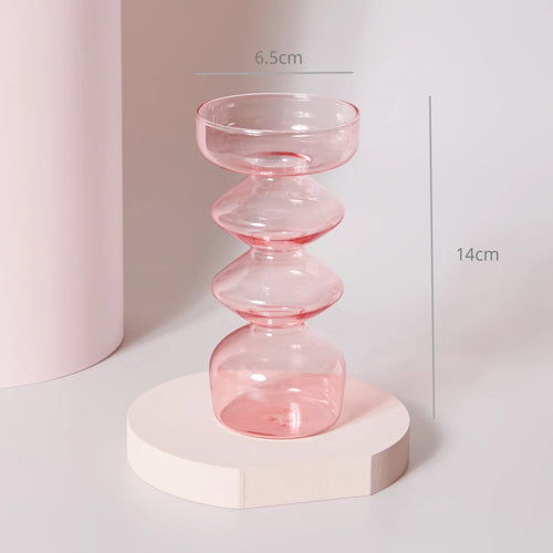 Conical glass candle holder for wedding tables and Nordic decoration - vue 14 sur 28