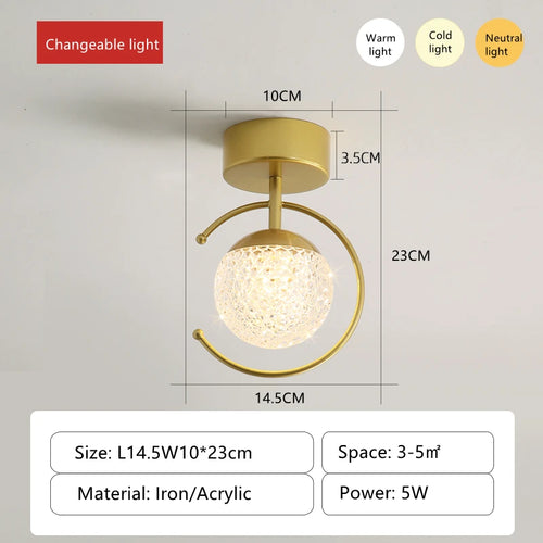 Acrylic LED ceiling light luxury indoor stepless dimming - vue 9 sur 10