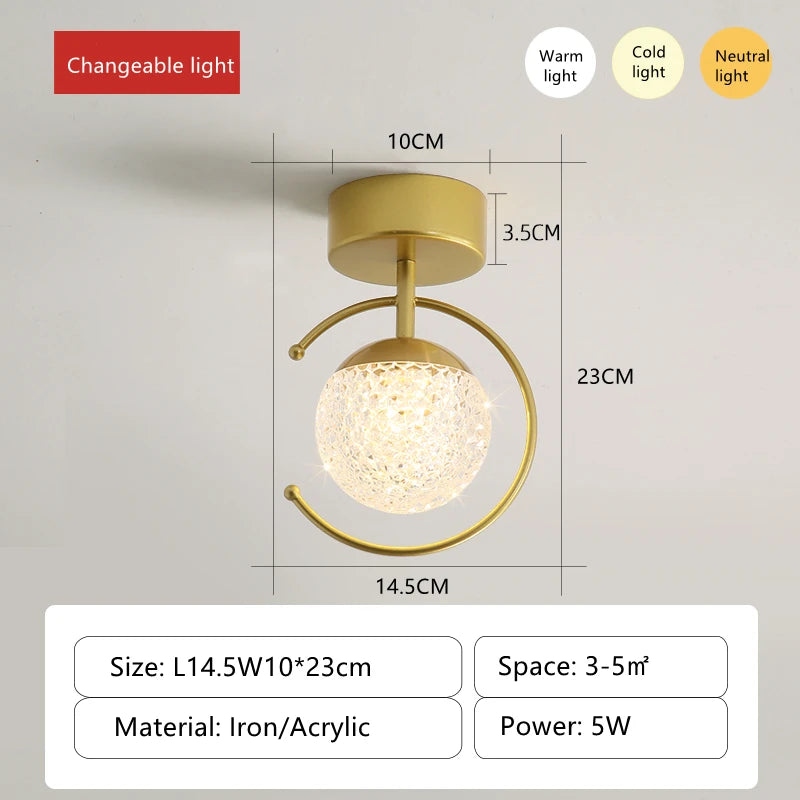 Acrylic LED ceiling light luxury indoor stepless dimming - vue 8 sur 10